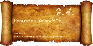 Hanuszek Atanáz névjegykártya